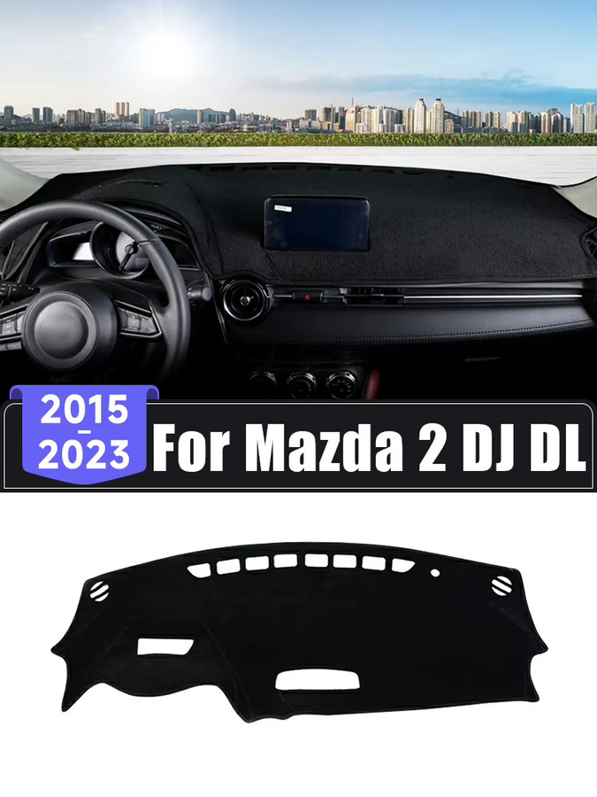 YaLumei Dashboard Abdeckung Sonnenschutz Matte für Mazda 2 DJ DL, Schwarz - Bild 5
