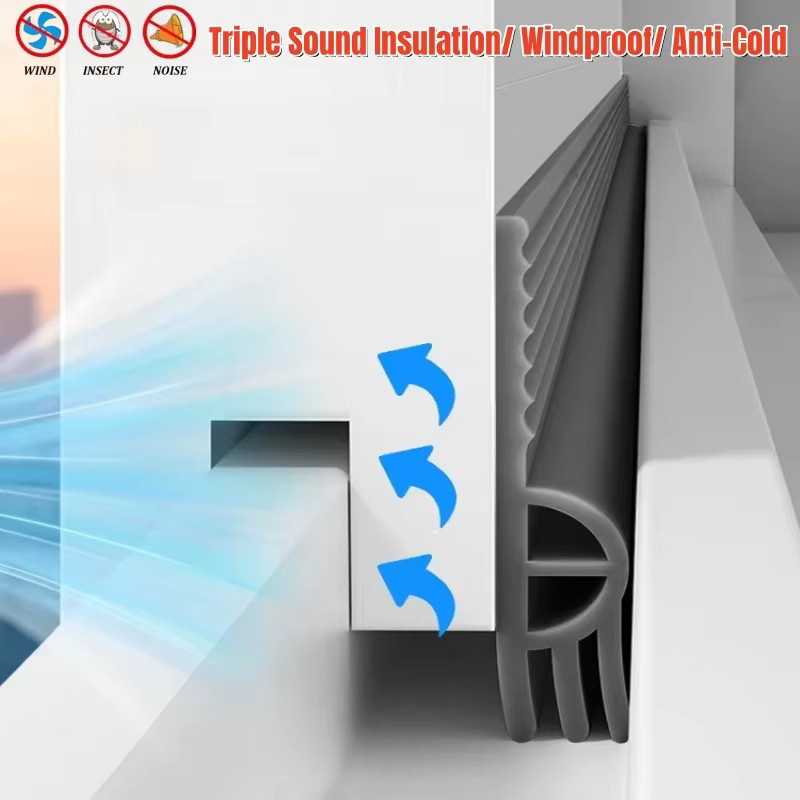 Selbstklebender TPE-Dichtungsstreifen für Schiebefenster, 4 m transparentes Dichtungsband als Windschutz und Schallschutz - Bild 3