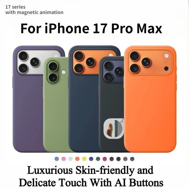 Apple Silikonhülle für iPhone 17 Pro Max Air mit MagSafe Magnetischer Kabelloser Ladefunktion in Blau - Bild 1