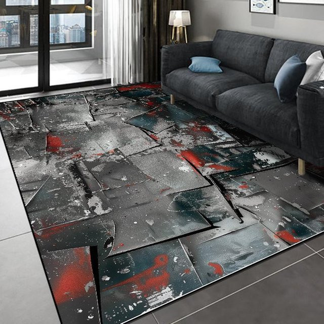 Moderner abstrakter Teppich von HGHT in Multicolour, rutschfest und waschbar, B/T: 100 x 160 cm - Bild 1