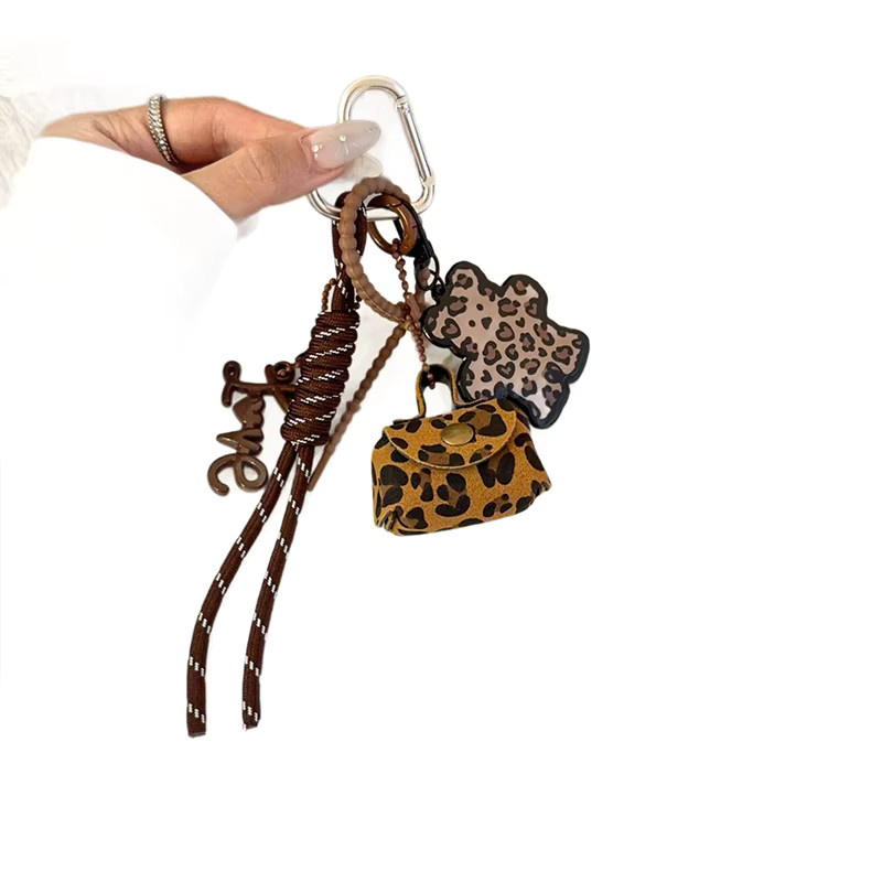 Yogodlns Schlüsselanhänger, Quasten, Leopardenmuster, Leder, PVC-Legierung - Bild 5