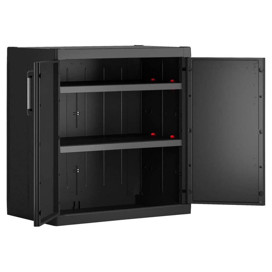 Keter Kunststoffschrank Detroit XL Schwarz mit Regalböden und Schloss, B/H/T: 89 x 93 x 54 cm - Bild 2