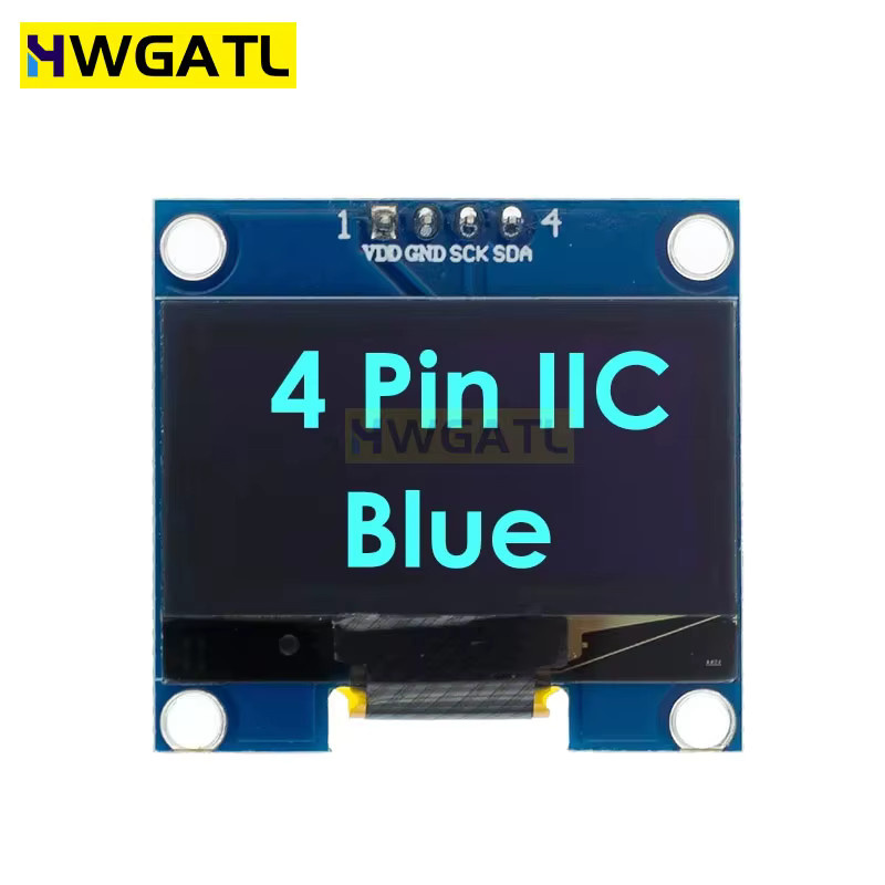 HWGATL 1,3 Zoll OLED-Anzeigemodul mit SH1106 Treiberchip, 128x64 Pixel Auflösung, I2C Kommunikation, Weiß/Blau - Bild 2