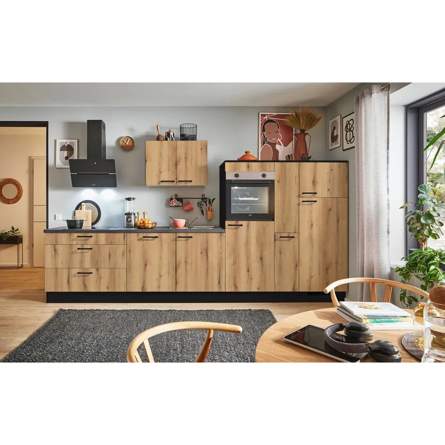 pino Küchenzeile Evoke Eiche mit 1 Geräteschrank und 1 Apothekerschrank, B/T/H: 360 x 60 x 174 cm - Bild 2