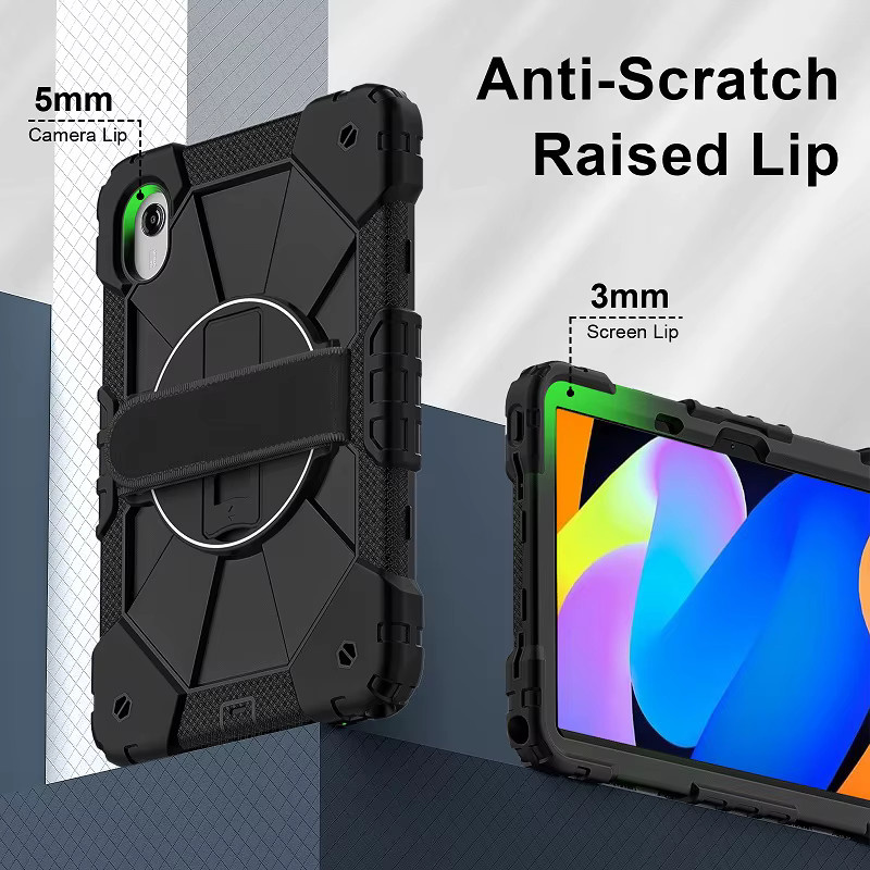 Robuste 360 Grad rotierende Schutzhülle für Lenovo Xiaoxin Pad 11 2025, Tab One 8.7 K9 TB305FU und Tab M11 Idea Tab 11 Zoll mit Handschlaufe in Blau oder Schwarz - Bild 3