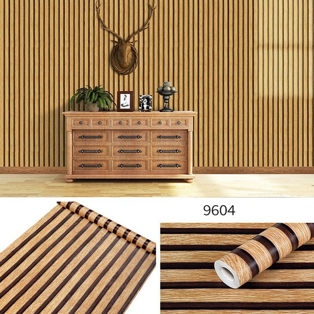 Selbstklebende Holztapete von ctzsoop in Vintage-Optik, braun, abnehmbare Dekorationsfolie für dein Zuhause - Bild 1