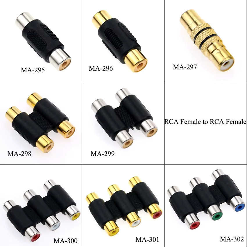 JCD RCA Adapter-Stecker Vergoldeter AV-Koppler Konverter mit 2 RCA und 3 RCA Buchsen - Bild 2