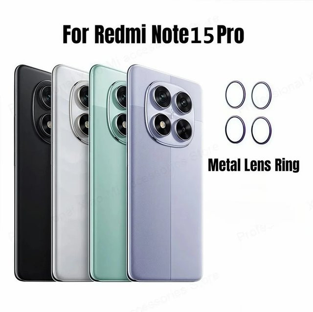 Xiaomi Kamera Glas Schutz aus Aluminium Legierung für Redmi Note 15 Pro und Redmi Note 14 Pro in Schwarz und Silber - Bild 1
