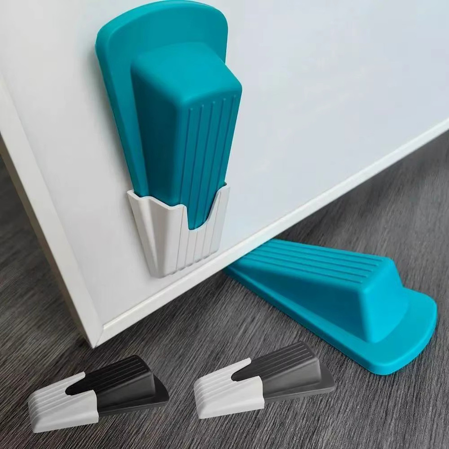 Silikon-Sicherheits-Türstopper aus Metalllegierung und Gummi in Braun mit rutschfester Basis für schwere Türen - Bild 2