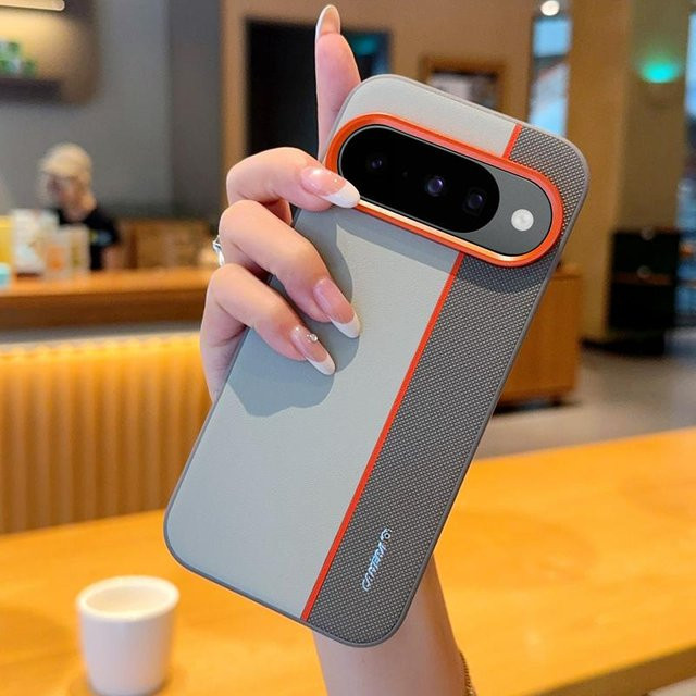 Ultradünne PU-Leder Schutzhülle für Google Pixel 10 Pro XL, Google Pixel 10 Pro und Google Pixel 10 in Farbiger Spleißung - Bild 1
