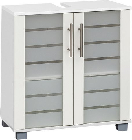 Schildmeyer Waschbeckenunterschrank Niko in Weiss mit internen Regalen, B/H/T: 59,8 x 62,4 x 32,6 cm - Bild 1