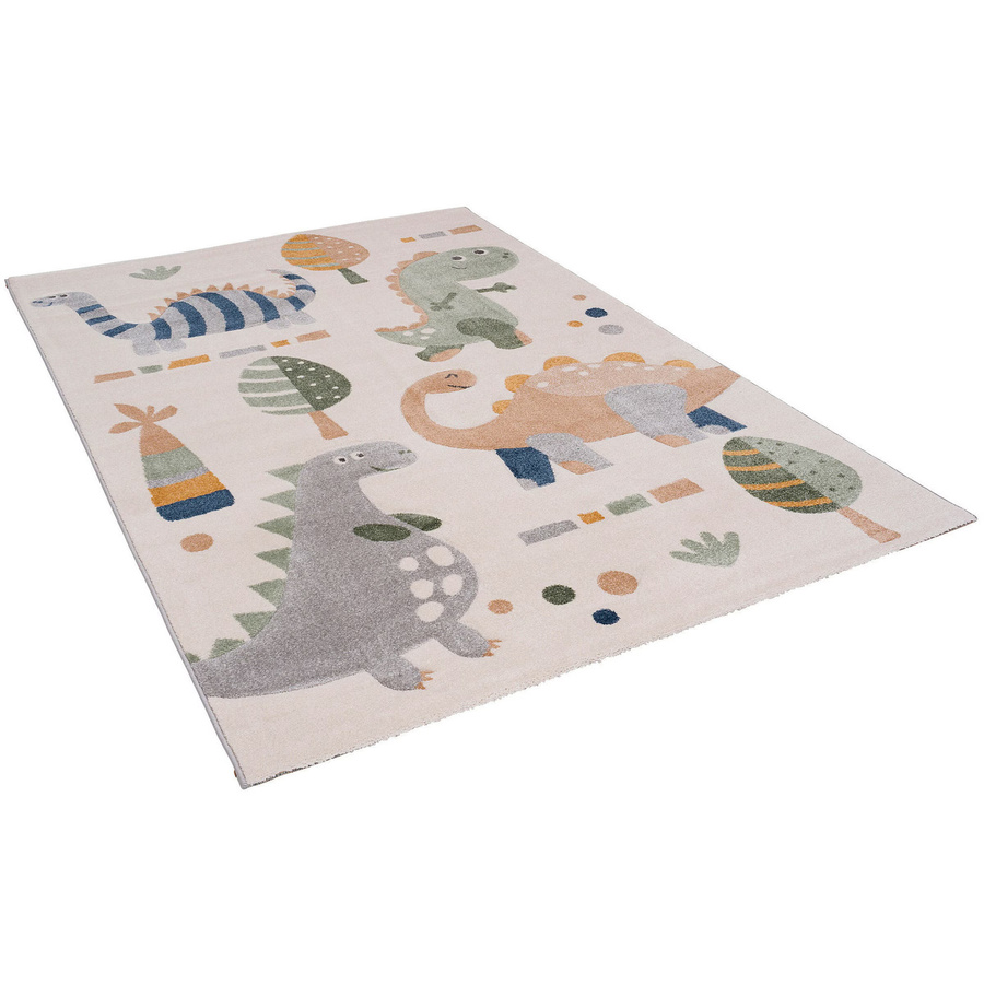 Pergamon Kinder Teppich Maui Kids Dinos mit Dinosaurier-Motiv, handgetuftelt, Multicolour, pflegeleicht und fußbodenheizung geeignet - Bild 2