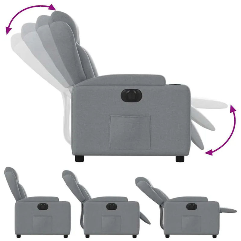 Vidaxl Elektrischer Relax-Sessel in Grau mit Stoffbezug im modernen Design - Bild 2