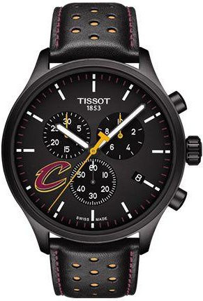 Tissot Armbanduhr, Quarz, Edelstahlgehäuse, 45 mm, Lederarmband, Schwarz - Bild 1