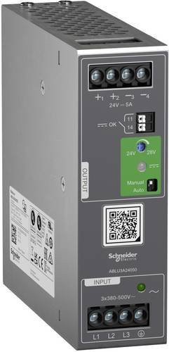 Schneider Electric Modicon ABLU Spannungsversorgung ABLU3A24050, getaktet, 380-500V AC, 3-phasig, 24V DC, 5A, 120W, grau - Bild 1