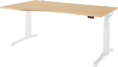 Schäfer Shop Genius Schreibtisch ERGOSTYLE S, elektrisch höhenverstellbar, C-Fuß, Ahorn/weiß, B: 180 cm, T: 80-100 cm, H: 64,5-130,5 cm - Bild 1