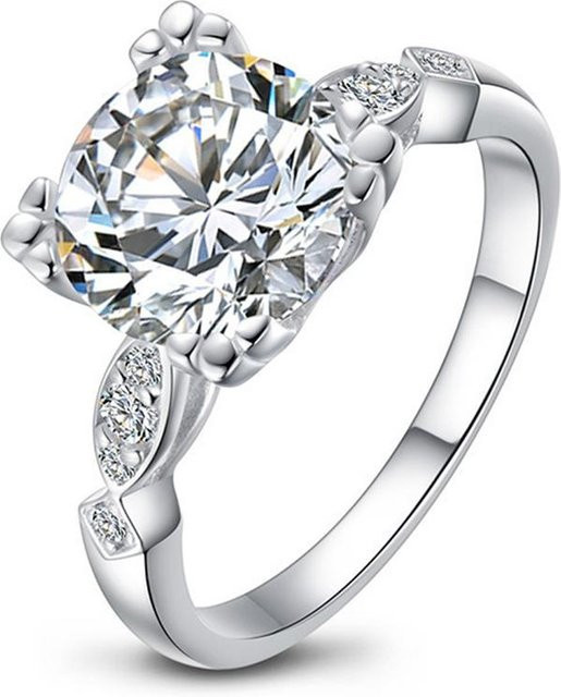 Ring 925 Silber, Moissanit, Weiß, Damen, Verlobung - Bild 1