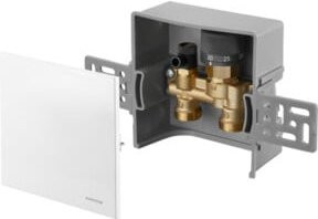 Oventrop Unibox E RTL Rücklauftemperaturregelung in Weiß mit Thermostatkopf und integriertem Ventil, 3/4 Zoll - Bild 1