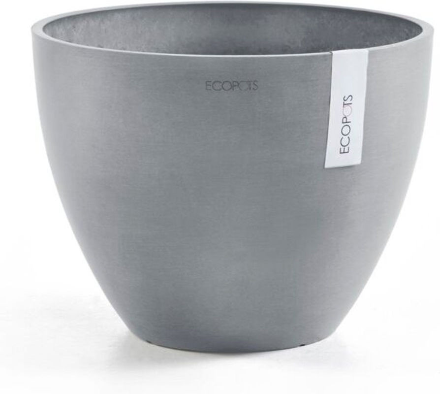 Ecopots Antwerp 40 Blumentopf aus Kunststoff in Grau für Innen- und Außenbereich, B: 39,7 cm, H: 30 cm - Bild 1