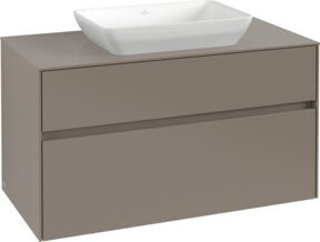 V&B Waschtischunterschrank Collaro in Graphit Matt mit Waschtisch und LED-Beleuchtung, B/T/H: 100 x 54,8 x 54,8 cm - Bild 1