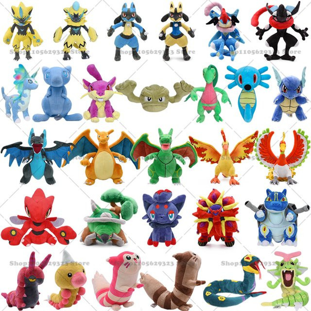 DUODUOBAO Pokémon Plüschtiere, Glänzender Weedle, Aerodactyl, Seviper, Glänzender Greninja, Ho-Oh, Moltres, Horsea - Bild 1
