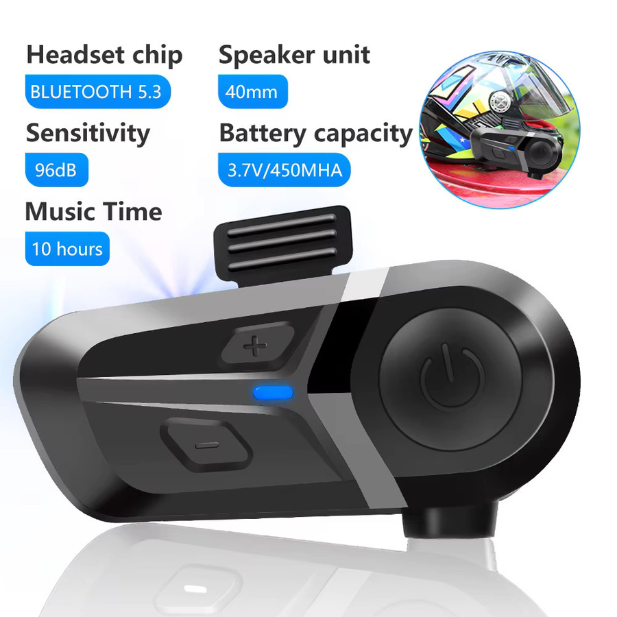KIHOUS Bluetooth Motorrad Helm Headset Wasserdicht mit Freisprecheinrichtung und Musikplayer in Schwarz - Bild 3