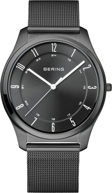 Bering Herrenuhr, Quarz, Edelstahl, Schwarz, 40 mm, 3 ATM - Bild 1
