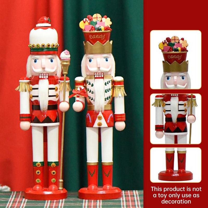 Dekorativer Nussknacker König aus Holz für Weihnachten, mehrfarbig, Höhe: 38 cm - Bild 1