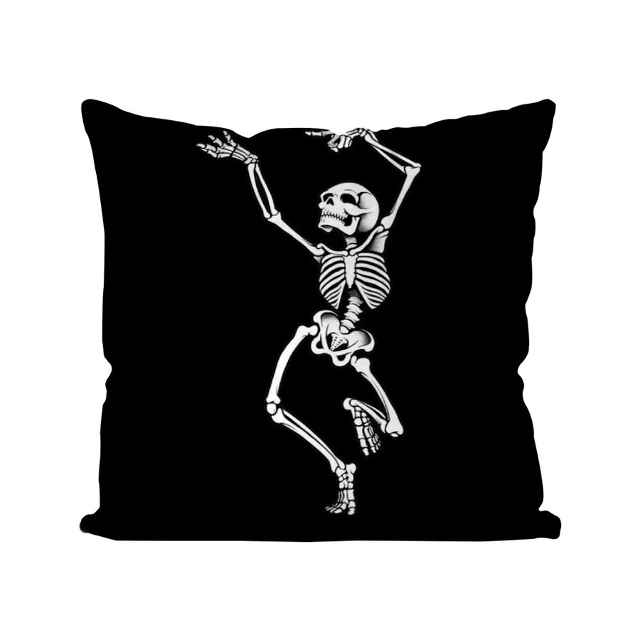 Dekoratives Kissen mit anatomischem Skelett-Motiv in Schwarz, quadratisch, 40 x 40 cm - Bild 7
