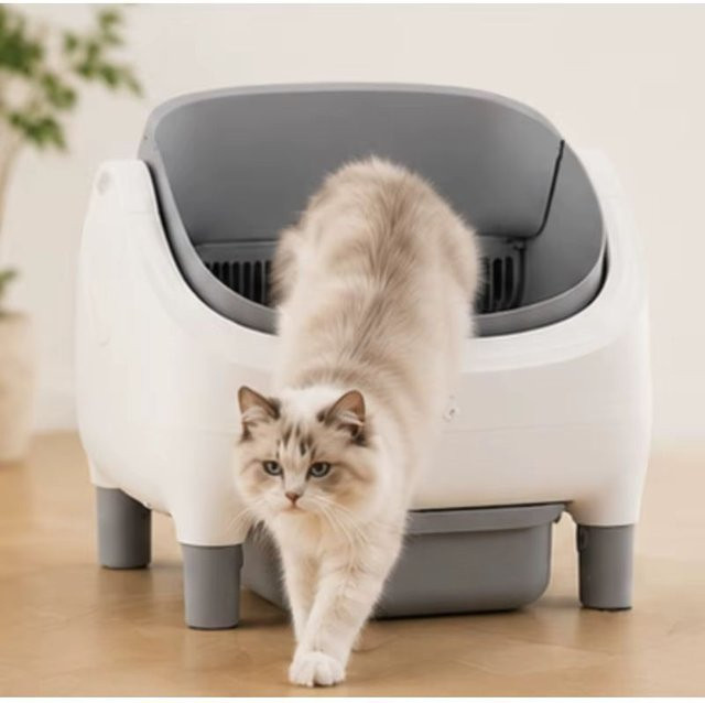 LUVCHAIN Intelligente Katzentoilette mit App-Steuerung und WLAN-Verbindung, Weiß, B/T/H: 52 x 51 x 52 cm - Bild 1
