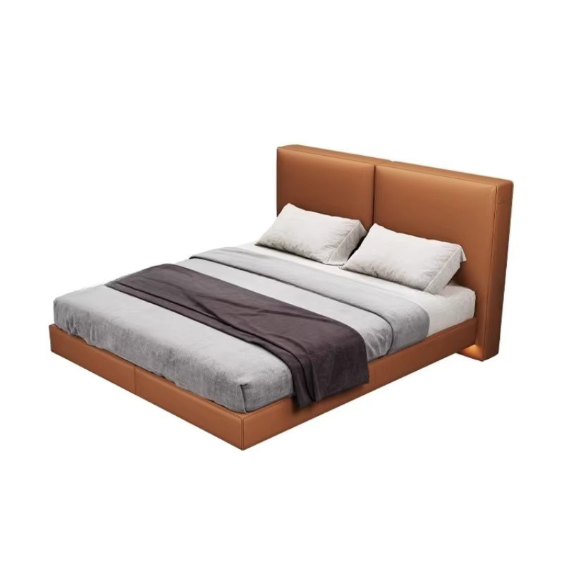 Minimalistisches Hängebett aus Leder für das Schlafzimmer in Orange oder Braun, B/T: 150 x 200 cm - Bild 4