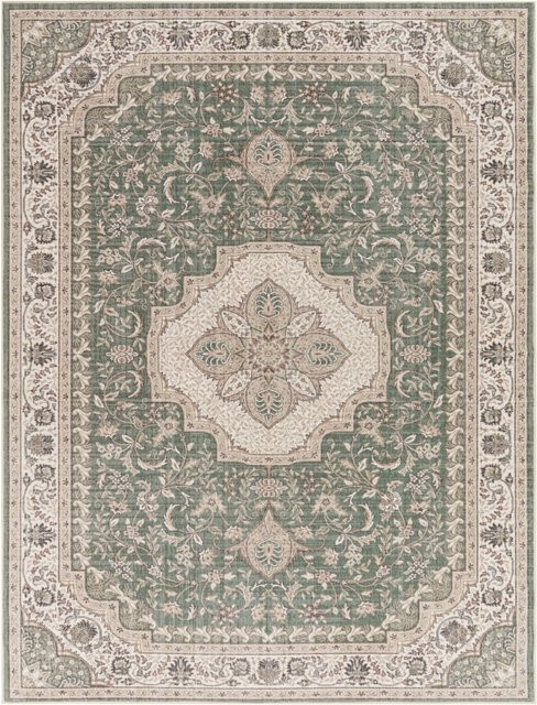 Waschbarer Sami Teppich in Grün im Vintage-Design, B: 120 cm, T: 160 cm - Bild 1