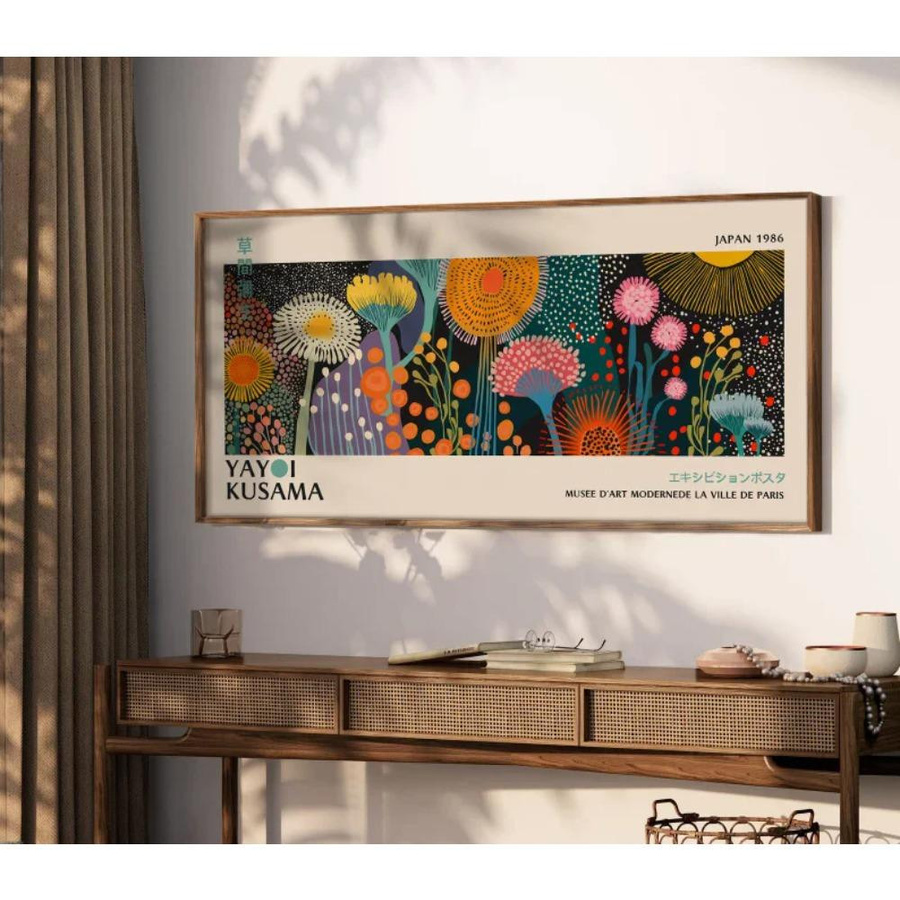 Leibert Art Decoration Painting Yayoi Kusama Abstrakt Japanische Ausstellung Blume Botanisches Kunstwerk Poster Leinwandmalerei Nordische Wandkunst Multicolor Breite: 20 cm, Höhe: 40 cm, Unframed - Bild 3
