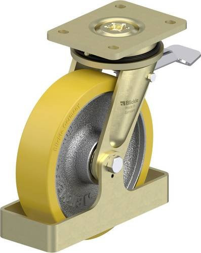 Blickle Schwerlast-Lenkrolle LS-GTH 200K-ST-FS aus verzinktem Stahl mit Rad-Durchmesser 200 mm und einer Tragfähigkeit von 1000 kg - Bild 1