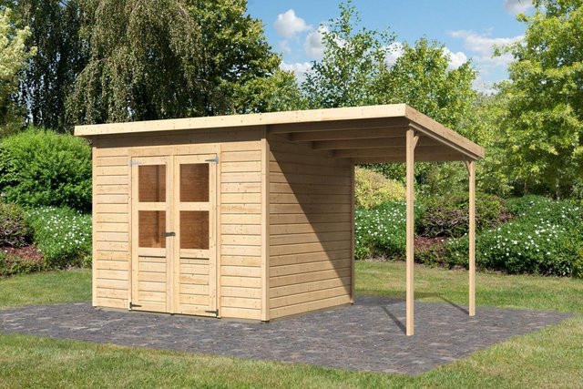 Gartenhaus Holz Merseburg 5 Geräteschuppen mit Anbaudach B/T/H: 242 x 214 x 14 cm - Bild 1