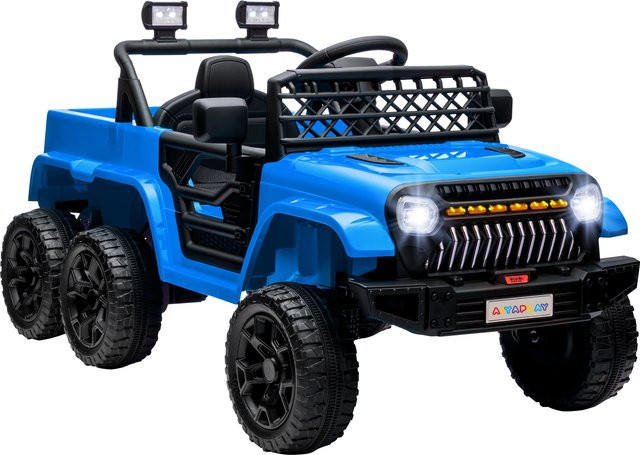 AIYAPLAY Kinder Elektroauto, Geländewagen, mit Fernbedienung, Anhänger, LED-Licht, Musik und Hupe, ab 3 Jahre, Hellblau - Bild 1