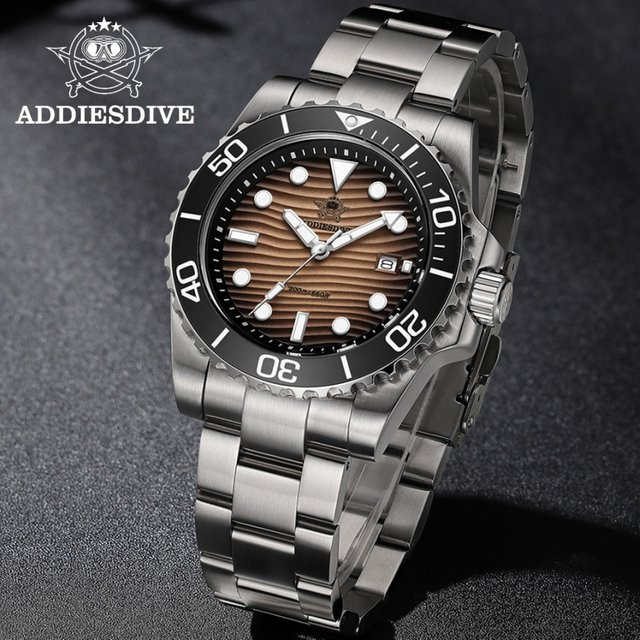 ADDIESDIVE Armbanduhr, Quarz, Edelstahl, 41 mm, Herren, Schwarz, 20 ATM - Bild 1