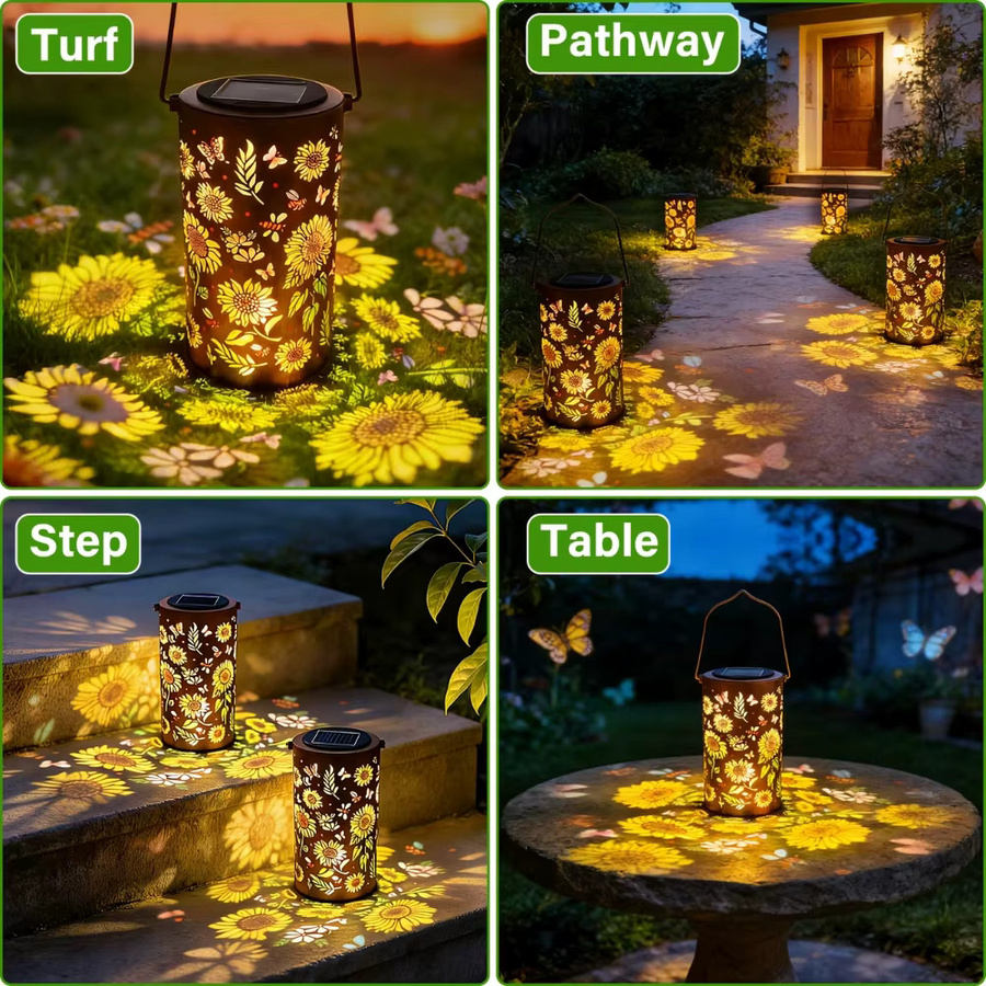 Leclstar Bunte Sonnenblumen-Solarlaternen für den Außenbereich, Wasserfeste Solar-Gartenleuchten in Mehrfarben zur Dekoration von Veranda, Rasen und Wegen - Bild 5