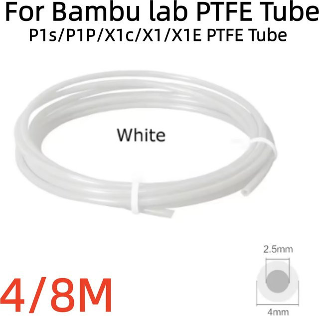 Bambu Lab PTFE-Schlauch für 3D-Drucker P1S, P1P, X1C, X1, X1E mit 2,5 mm Innendurchmesser und 4 mm Außendurchmesser in Blau - Bild 1