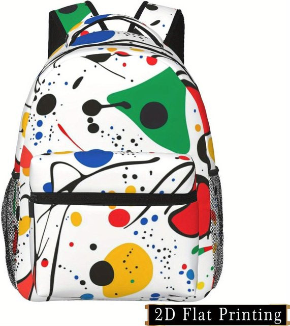 Fancy Style Studio Laptop-Rucksack mit geometrischem Kunstdruck und großem Fassungsvermögen in Schwarz und Multicolour - Bild 1