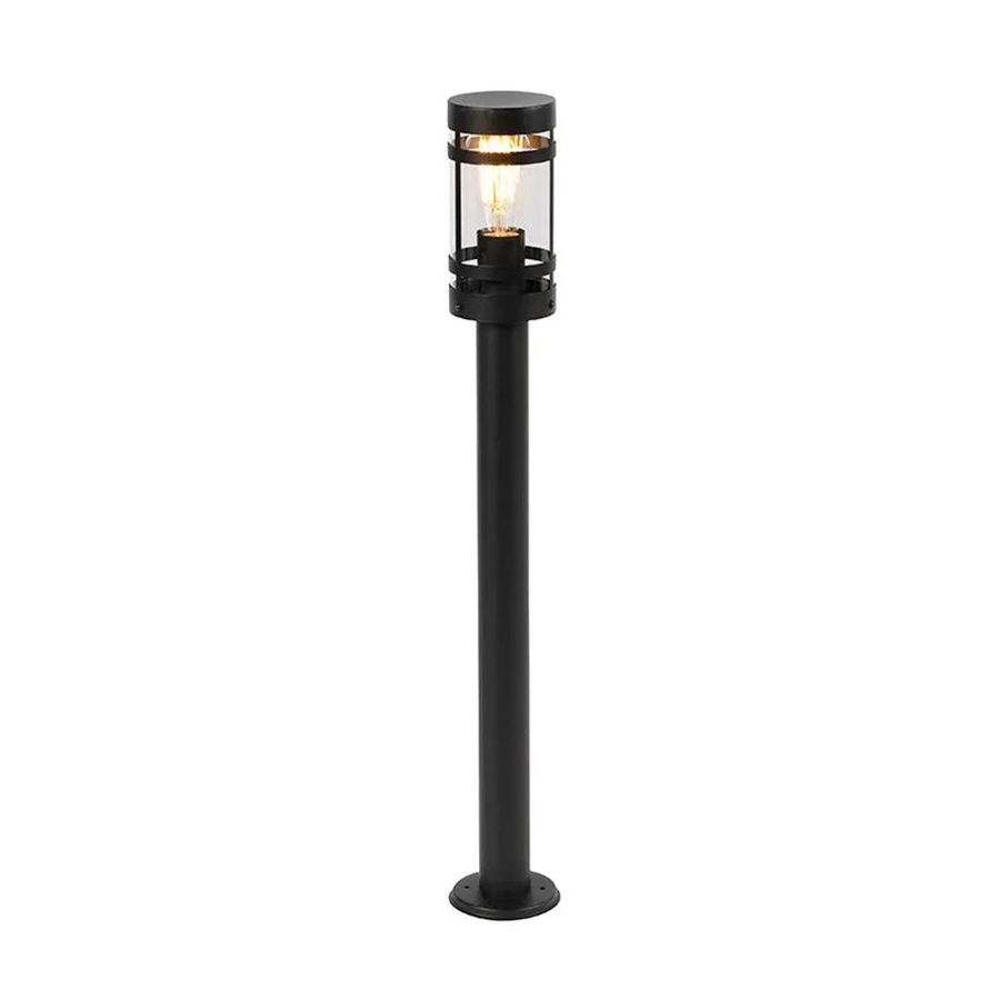 QAZQA Gleam Moderne Außenleuchte Schwarz mit Klarglas, IP44, Höhe: 80 cm - Bild 2