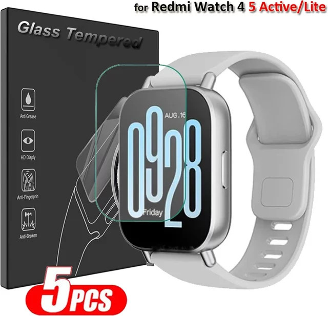 Xiaomi Displayschutzfolie aus gehärtetem Glas für Redmi Watch 5 Active und Lite, transparent - Bild 1