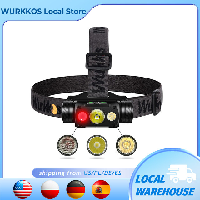 Wurkkos HD50 LED Stirnlampe mit 4000 lm, wiederaufladbar, rotes Licht und Magnet, Schwarz - Bild 1