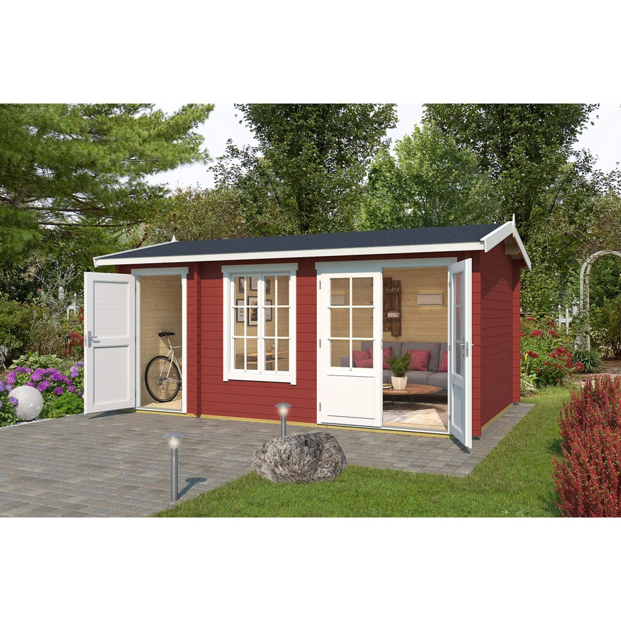Lasita Holz-Gartenhaus Wrexham mit Satteldach in Schwedenrot, B/H/T: 525 x 250,8 x 350,8 cm - Bild 3