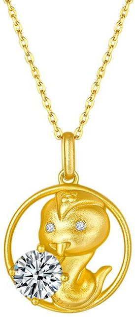 Anhänger Halskette Schlange, 925 Silber, Zirkonia, Unisex - Bild 1