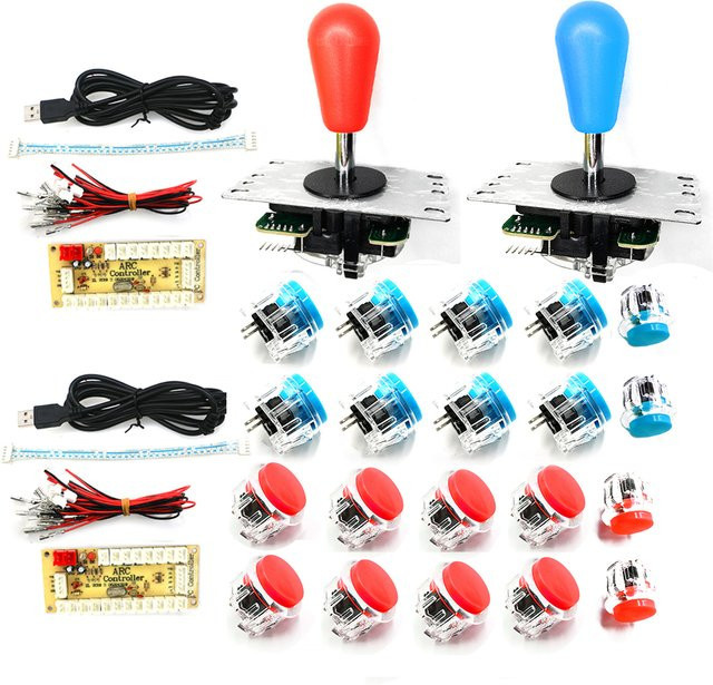 Sanwa Arcade DIY-Set mit Joystick-Kit und USB-Controller-Encoder für PC, Raspberry Pi und Mame in verschiedenen Farben - Bild 1