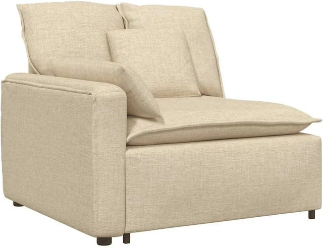 vidaXL Modulares Sofa Endmodul mit Armlehne und Kissen in Creme/Beige B/T/H: 100 x 112 x 105 cm - Bild 1
