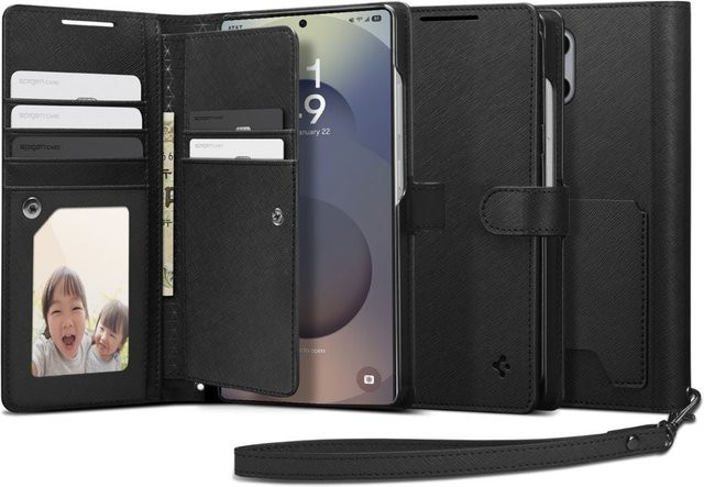 Spigen Wallet S Hülle für Samsung Galaxy S25 Ultra S938 in Schwarz - Bild 1