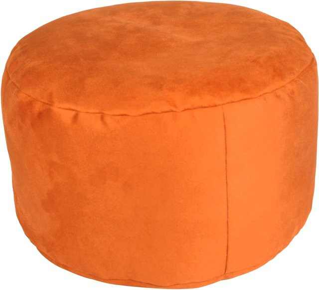 Linke Licardo Hocker Pouf Noble Soft in Orange mit Samtbezug, Durchmesser: 47 cm, Höhe: 34 cm - Bild 1