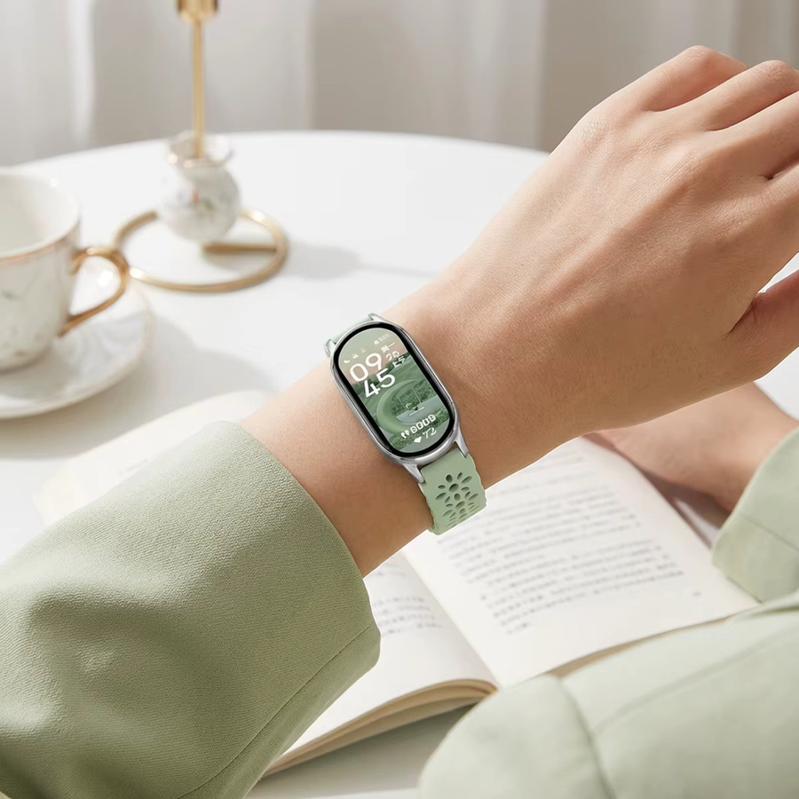 CAOWTAN Uhrenarmband Silikon, floral graviert, Xiaomi Miband 10 9 8 - Bild 2